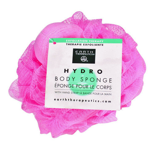 Earth Therapeutics Hydro Body Sponge With Hand Strap, Pink, 1 Ea
